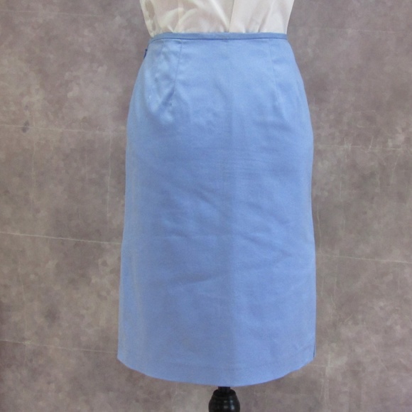 J. Crew Petite Blue Pencil Skirt Size P6 - Picture 4 of 5